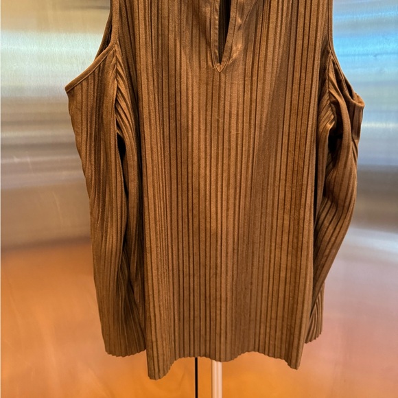 Chico's Rich Brown Pleated Blouse - Picture 6 of 10